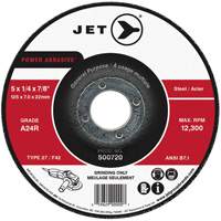 A24R Power Abrasive Grinding Wheel, 4-1/2" x 1/4", 7/8" Arbor, Type 27 Duraquip Inc