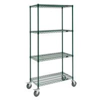 Wire Shelf Cart, Epoxy Finish, 36" x 80" x 24", 800 lbs. Capacity Duraquip Inc
