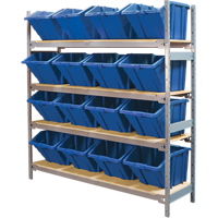&eacute;tag&egrave;res larges avec bacs g&eacute;ants en plastique, Acier, Sans boulons, Capacit&eacute; 800 lb, 66" la x 72" h x 18" p Duraquip Inc