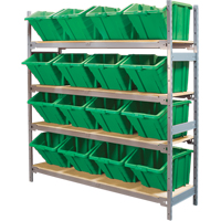 &eacute;tag&egrave;res larges avec bacs g&eacute;ants en plastique, Acier, Sans boulons, Capacit&eacute; 800 lb, 66" la x 72" h x 18" p Duraquip Inc