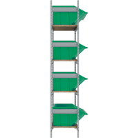&eacute;tag&egrave;res larges avec bacs g&eacute;ants en plastique, Acier, Sans boulons, Capacit&eacute; 800 lb, 66" la x 72" h x 18" p Duraquip Inc