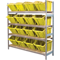 &eacute;tag&egrave;res larges avec bacs g&eacute;ants en plastique, Acier, Sans boulons, Capacit&eacute; 800 lb, 66" la x 72" h x 18" p Duraquip Inc