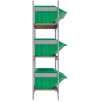 &eacute;tag&egrave;res larges avec bacs g&eacute;ants en plastique, Acier, Sans boulons, Capacit&eacute; 800 lb, 66" la x 60" h x 18" p Duraquip Inc