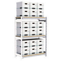 Wide Span Record Storage Shelving, Steel, 3 Shelves, 42" W x 18" D x 60" H, Add-On Kit Duraquip Inc