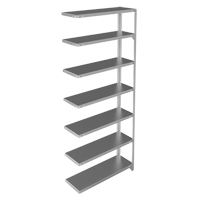 Shelving Unit, Galvanized Steel, Slotted Angle, 400 lbs. Capacity, 36" W x 84" H x 12" D Duraquip Inc