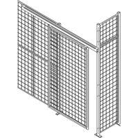 Porte à glissière robuste pour cloison en treillis métallique, 4' la x 8' h RN622 | Duraquip Inc