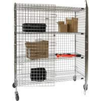 Security Cart, Chrome Plated, 60" x 69" x 24", 500 lbs. Capacity Duraquip Inc