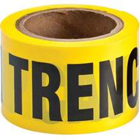 Barricade Tape, English, 3" W x 200' L, 3 mils, Black on Yellow Duraquip Inc
