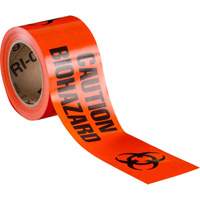 Barricade Tape, English, 3" W x 200' L, 3 mils, Black on Orange Duraquip Inc