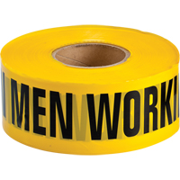 Barricade Tape, English, 3" W x 1000' L, 3.5 mils, Black on Yellow Duraquip Inc