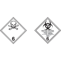 TDG Shipping Labels, Class 6.1, Toxic Substances, Vinyl Duraquip Inc