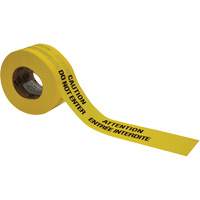 Barricade Tape, Bilingual, 3" W x 1000' L, 3.5 mils, Black on Yellow Duraquip Inc