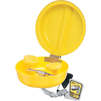 Eye/Face Wash With Cover, Pedestal Installation, Plastic Bowl Duraquip Inc