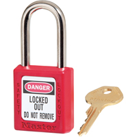 Zenex Padlocks, Safety Padlock, Keyed Different, Thermoplastic, 1-1/2" Width Duraquip Inc