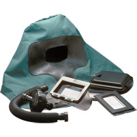 Respirateur &agrave; adduction d'air Abrasi-Blast complet, Moyen, Coiffe souple, Bavette Simple Duraquip Inc
