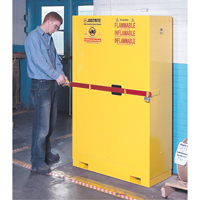 High Security Flammables Safety Cabinet with Steel Bar, 45 gal., 2 Shelves Duraquip Inc