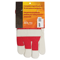 Red & White Premium Winter-Lined Fitters Gloves, Large, Grain Cowhide Palm, Boa Inner Lining Duraquip Inc