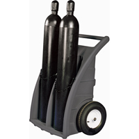Dual-Cylinder Dollies, Rubber Wheels, 23" W x 12"L Base, 500 lbs. Duraquip Inc