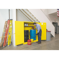 Sure-Grip&reg; EX Vertical Drum Storage Cabinets, 110 US gal. Cap., 2 Drums, Yellow Duraquip Inc