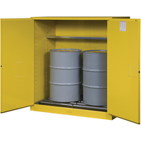 Sure-Grip&reg; EX Vertical Drum Storage Cabinets, 110 US gal. Cap., 2 Drums, Yellow Duraquip Inc