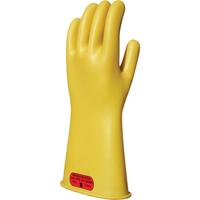 Yellow Natural Rubber Insulating Gloves, ASTM Class 0, Size 8, 14" L Duraquip Inc