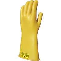 Yellow Natural Rubber Insulating Gloves, ASTM Class 2, Size 8, 16" L Duraquip Inc