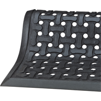 Tapis Comfort Flow, &agrave; fentes, 2-83/100' x 9-1/12' x 3/8", Noir, Nitrile Duraquip Inc