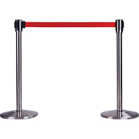 Free-Standing Crowd Control Barrier Receiver Post, 35" High, Stainless Duraquip Inc