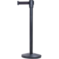 Barri&egrave;res sur pieds pour le contr&ocirc;le des foules, Acier, 35" h, Ruban Noir, Longueur du ruban 7' Duraquip Inc