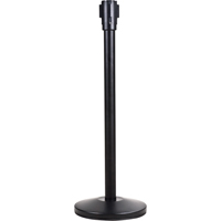 Free-Standing Crowd Control Barrier Receiver Post, 35" High, Black Duraquip Inc