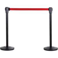 Free-Standing Crowd Control Barrier Receiver Post, 35" High, Black Duraquip Inc