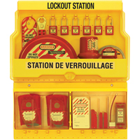 Deluxe Lockout Stations, Thermoplastic Padlocks, 32 Padlock Capacity, Padlocks Included Duraquip Inc