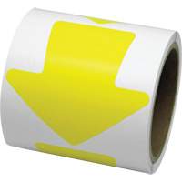 D&eacute;calcomanie en couleur pour le marquage des planchers, Fl&egrave;che, 4" lo x 4" la, Jaune, Vinyle Duraquip Inc
