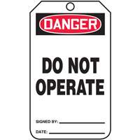 Safety Tags, Cardstock, 3-1/4" W x 5-3/4" H, English Duraquip Inc