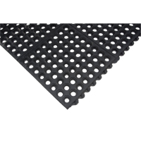 Tapis modulaire antifatigue, Nid d'abeilles, 3' x 3' x 1/2", Noir, Caoutchouc naturel Duraquip Inc