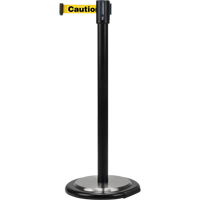 Barri&egrave;res sur pieds pour le contr&ocirc;le des foules, Acier, 35" h, Ruban Jaune, Longueur du ruban 7' Duraquip Inc