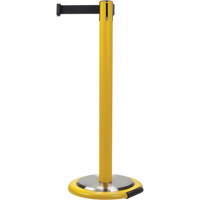 Barri&egrave;res sur pieds pour le contr&ocirc;le des foules, Acier, 35" h, Ruban Noir, Longueur du ruban 7' Duraquip Inc