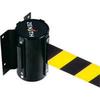 Barri&egrave;re &agrave; fixation murale, Acier, Fixation par vis, 7', Ruban Noir/Jaune Duraquip Inc