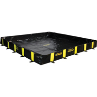 Rigid-Lock QuickBerm&reg;, 745 US gal. Capacity, 10' W x 10' L x 12" H, Stake Wall Duraquip Inc