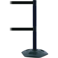 Dual Line Heavy Duty Post, Plastic, 38" H, Black Tape, 7.5' Tape Length Duraquip Inc