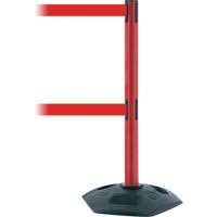 Dual Line Heavy Duty Post, Plastic, 38" H, Red Tape, 13' Tape Length Duraquip Inc