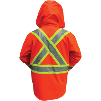 Hi-Vis FR/PU Safety Rain Jackets, Small, High Visibility Orange Duraquip Inc