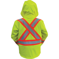Hi-Vis FR/PU Safety Rain Jackets, Small, High Visibility Lime-Yellow Duraquip Inc