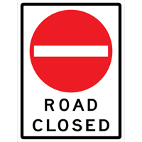 "Road Closed" Roll-Up Traffic Sign, 36" x 48", Vinyl, English with Pictogram Duraquip Inc