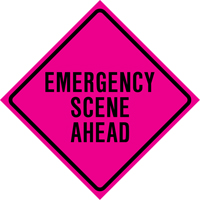 "Emergency Scene Ahead" Roll-Up Traffic Sign, 36" x 36", Vinyl, English Duraquip Inc