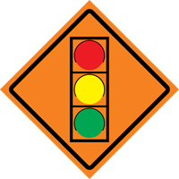 Stop Light Roll-Up Traffic Sign, 29-1/2" x 29-1/2", Vinyl, Pictogram Duraquip Inc