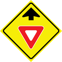 "Yield Ahead" Roll-Up Traffic Sign, 36" x 36", Vinyl, Pictogram Duraquip Inc
