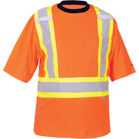 Safety T-Shirt, Polyester, 2X-Large, High Visibility Orange Duraquip Inc
