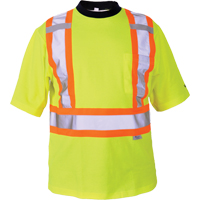 Safety T-Shirt, Polyester, Medium, High Visibility Lime-Yellow Duraquip Inc