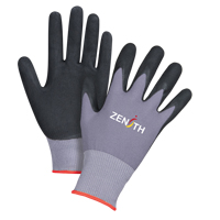 Gants ZX-1 de premi&egrave;re qualit&eacute; compatibles avec les &eacute;crans tactiles, 6/T-petit, R&ecirc;vetement Mousse de nitrile, Calibre 15, Enveloppe en Nylon Duraquip Inc